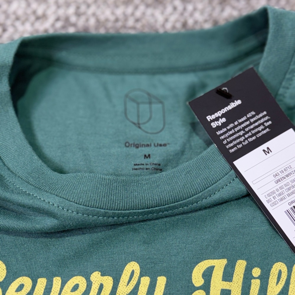 Original Use Mens Beverly Hills Tennis Club Long Sleeve T-Shirt Green Med 226B8 - Picture 4 of 7